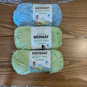 Bernat Softee Baby Cotton Yarn - Blue and Green